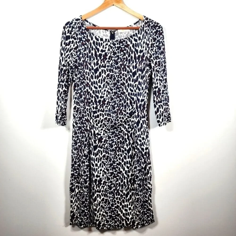 Tory Burch Leopard Print Long Sleeve Dress Size Medium